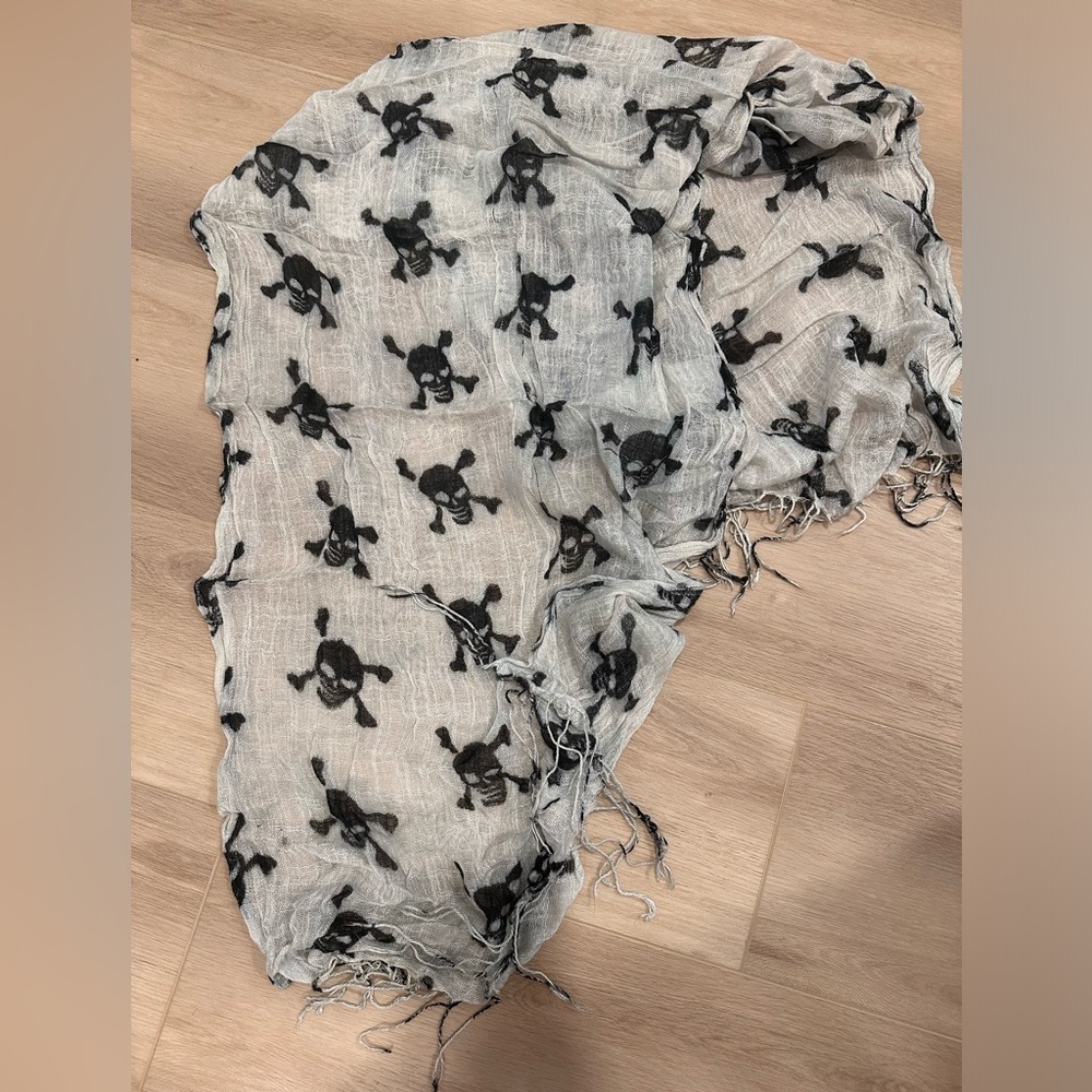 Gauzy skull scarf